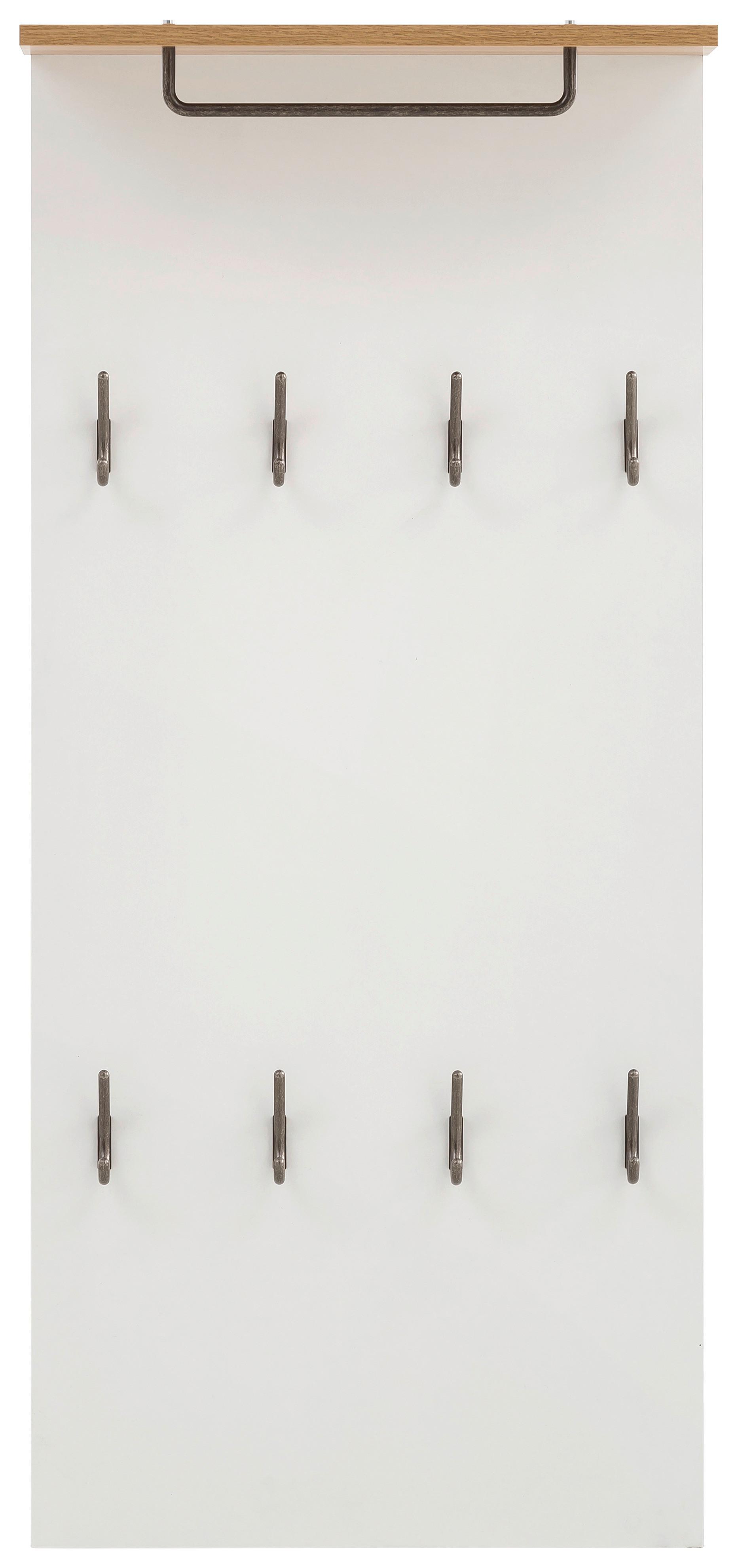 Garderobenpanel Marit ca.50x110,6x19,9cm Weiß - Eichefarben/Weiß, KONVENTIONELL, Holzwerkstoff (50/110,6/19,9cm) - MID.YOU