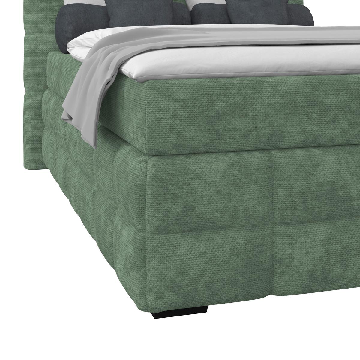 Box Krevet Vega - zelena/boje mente, Trend, tekstil/drvo (140/200cm) - Modern Living