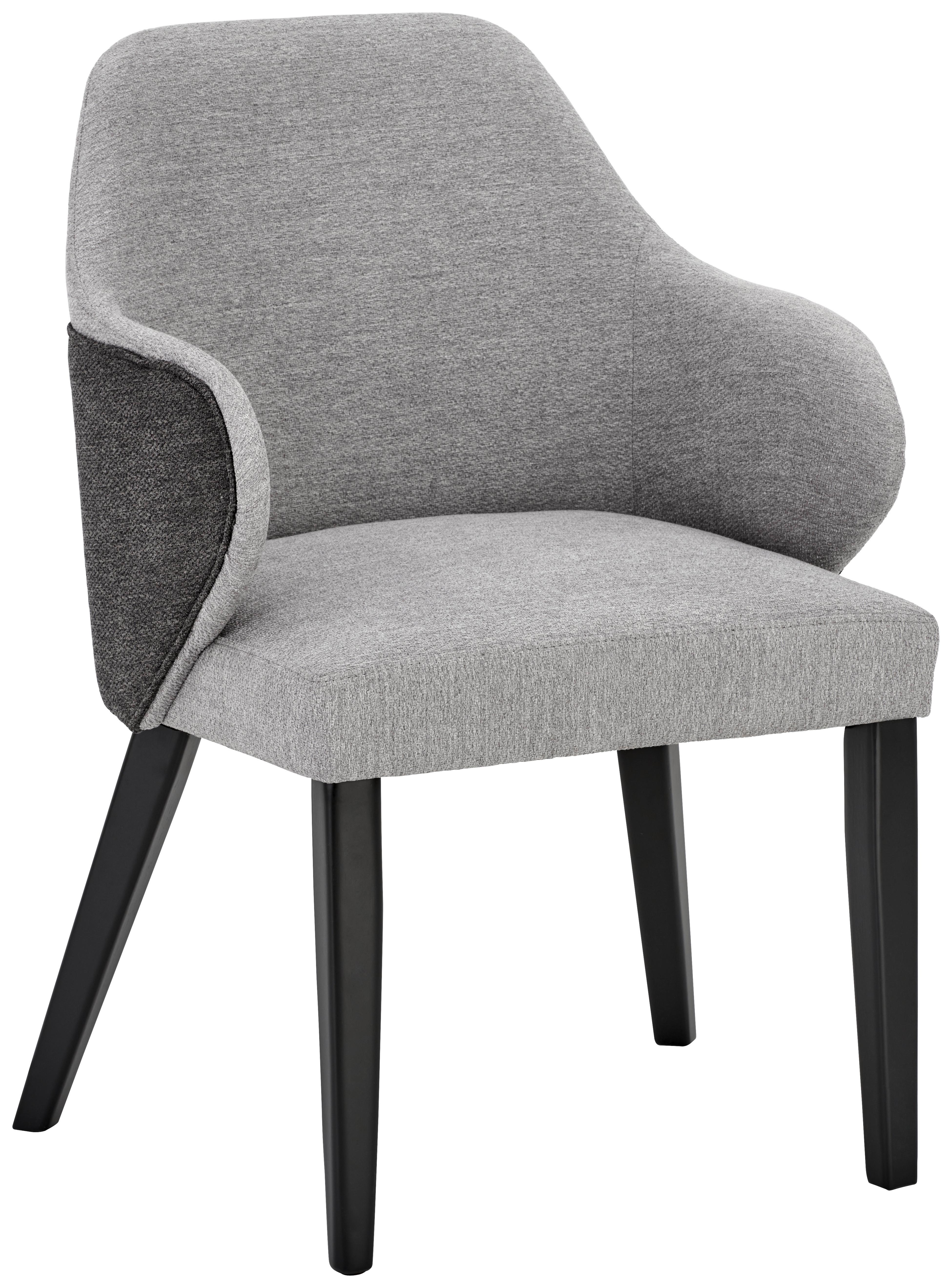 KRZESŁO Z PODŁOKIETNIKAMI LUNA - czarny/ciemnoszary, Lifestyle, tektura falista/drewno (54/80/58cm) - Livetastic