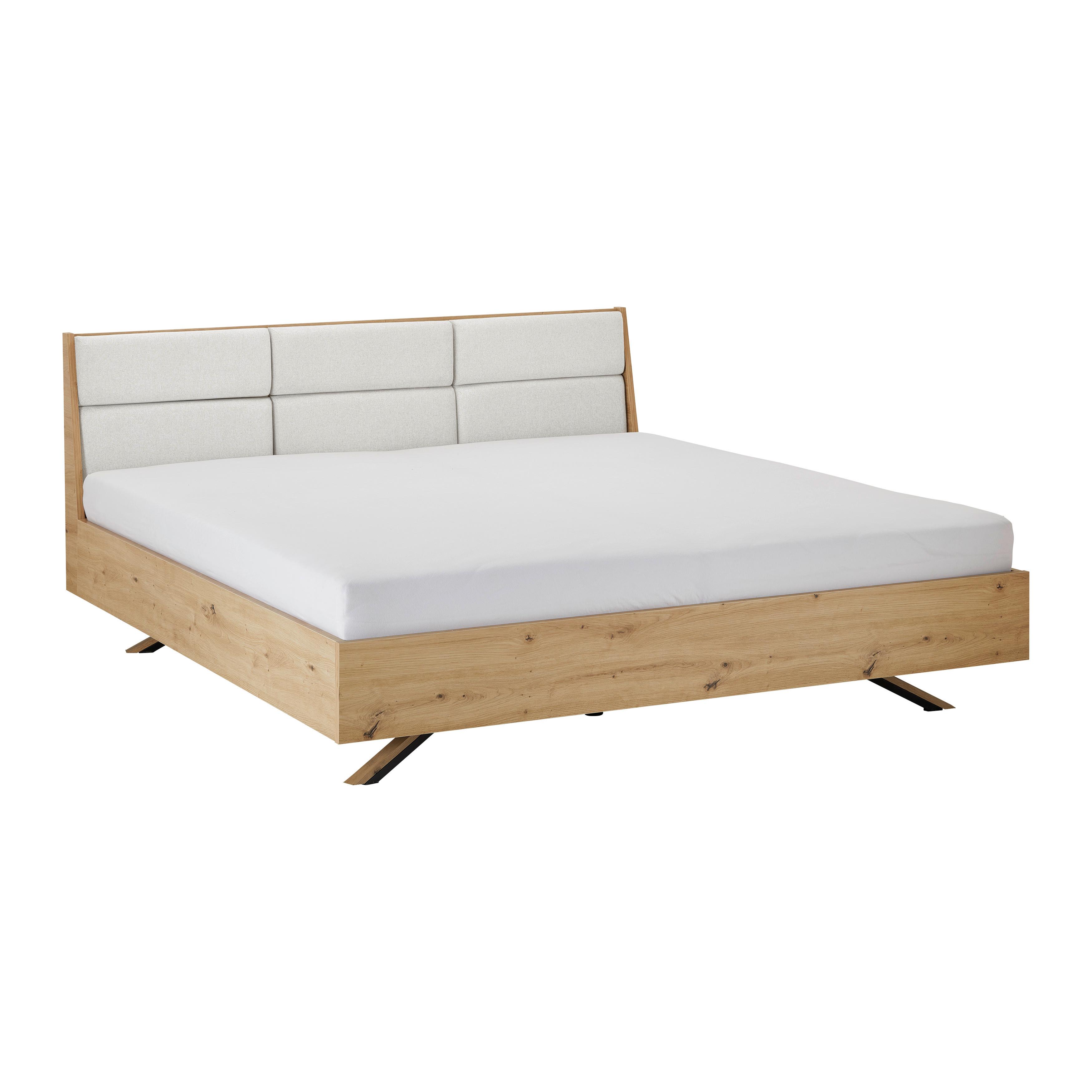 Polsterbett Dormio ca. 180x200 cm Eiche/Champagner - Champagner/Eichefarben, MODERN, Holz/Textil (180/200cm) - Bessagi Home