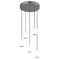 LED-HÄNGELEUCHTE 16062-5H SIMMONS - Klar/Chromfarben, Konventionell, Glas/Kunststoff (39/150cm) - Globo