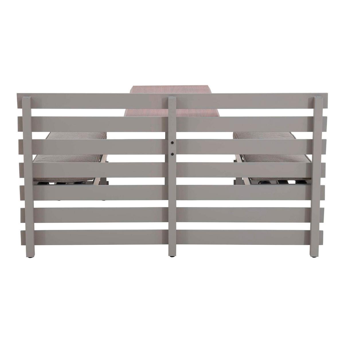 Gartenset Lagos Grau/Beige, 4-teilig - Hellbraun/Beige, Basics, Textil/Metall (126/86/157cm) - Modante