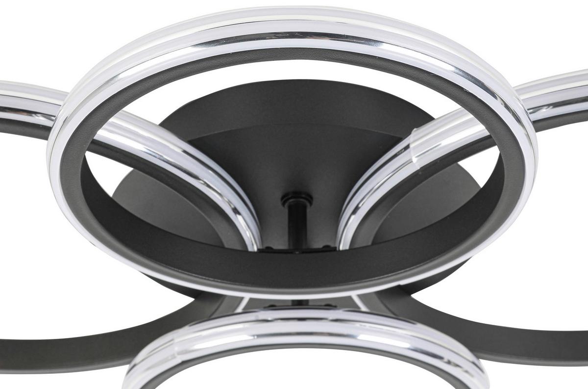 Stropna Led-svetilka Maxi - barve kroma/črna, Moderno, kovina/umetna masa (62/46/9cm) - Mömax