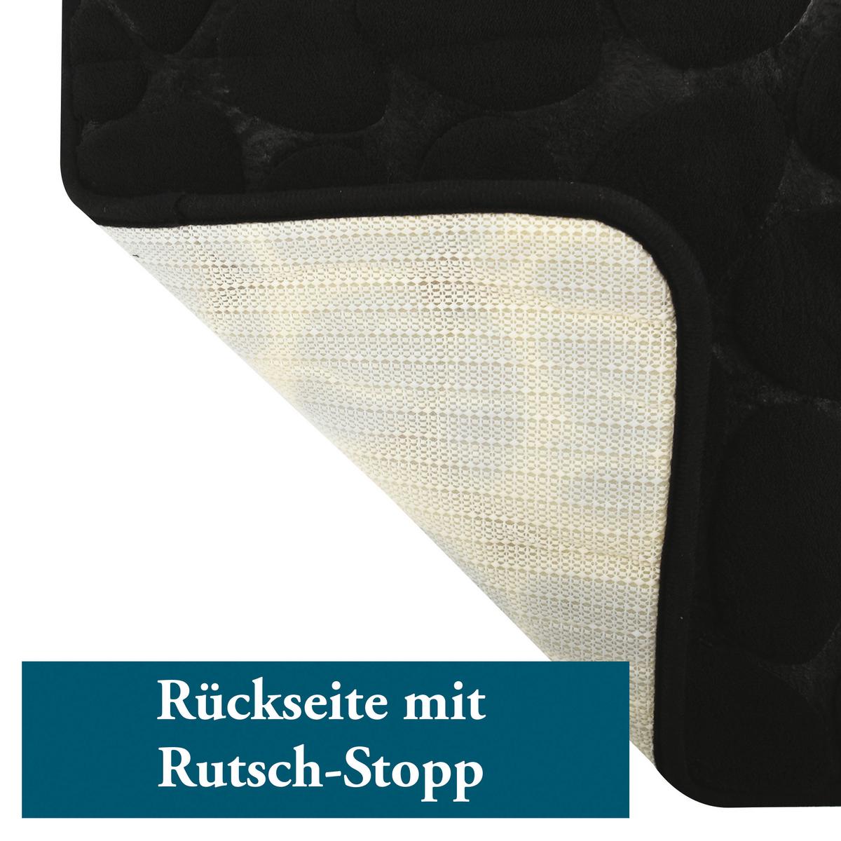 Badteppich 141063 Kiesel - Schwarz, Konventionell (50/80cm) - Spirella