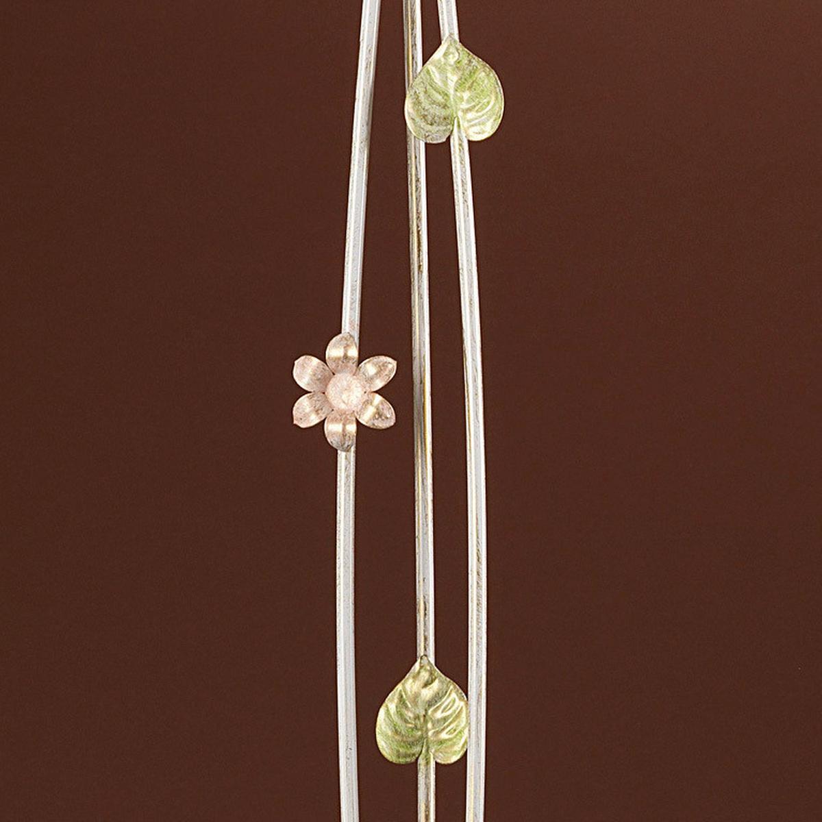 Stehleuchte Botton d'oro Weiß/Pink max. 6 Watt - Weiß, Natur, Glas/Metall (42/30/168cm)