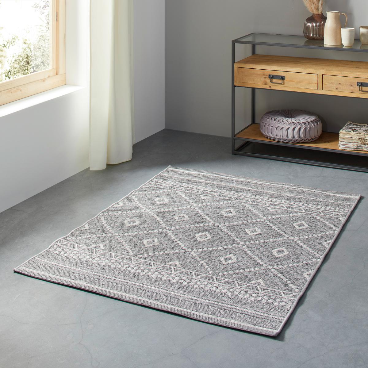 Covor cu țesătură plată Ottawa 1 - gri, Basics, textil (80/200cm) - Mömax