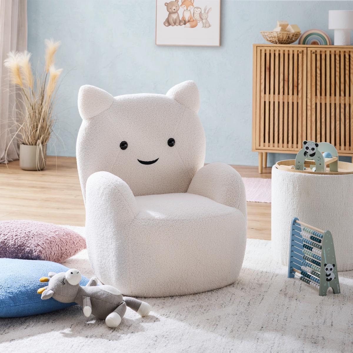 Fotelja Kitti -Trend- - bijela, Romantično / ladanjski, drvo/tekstil (59/72/58cm) - Premium Living