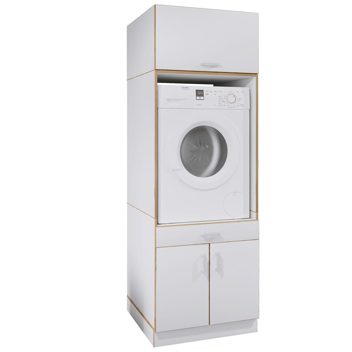 Waschmaschinenschrank Rislo - Honigeiche/Weiss, Trend, Holzwerkstoff/Kunststoff (67/200/68cm) - MID.YOU