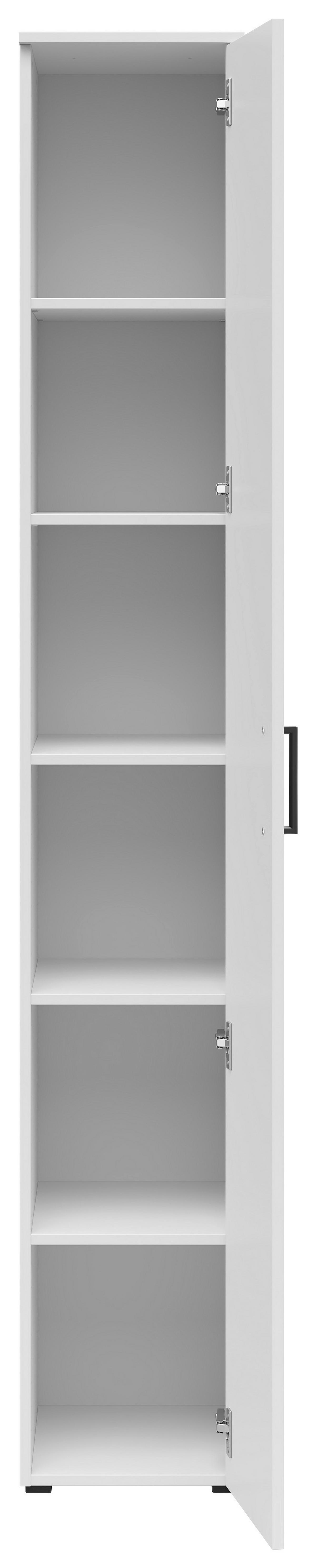 Schrank Multistauraum Weiß - Schwarz/Weiß, MODERN, Holzwerkstoff/Kunststoff (30/195/40cm) - Mömax