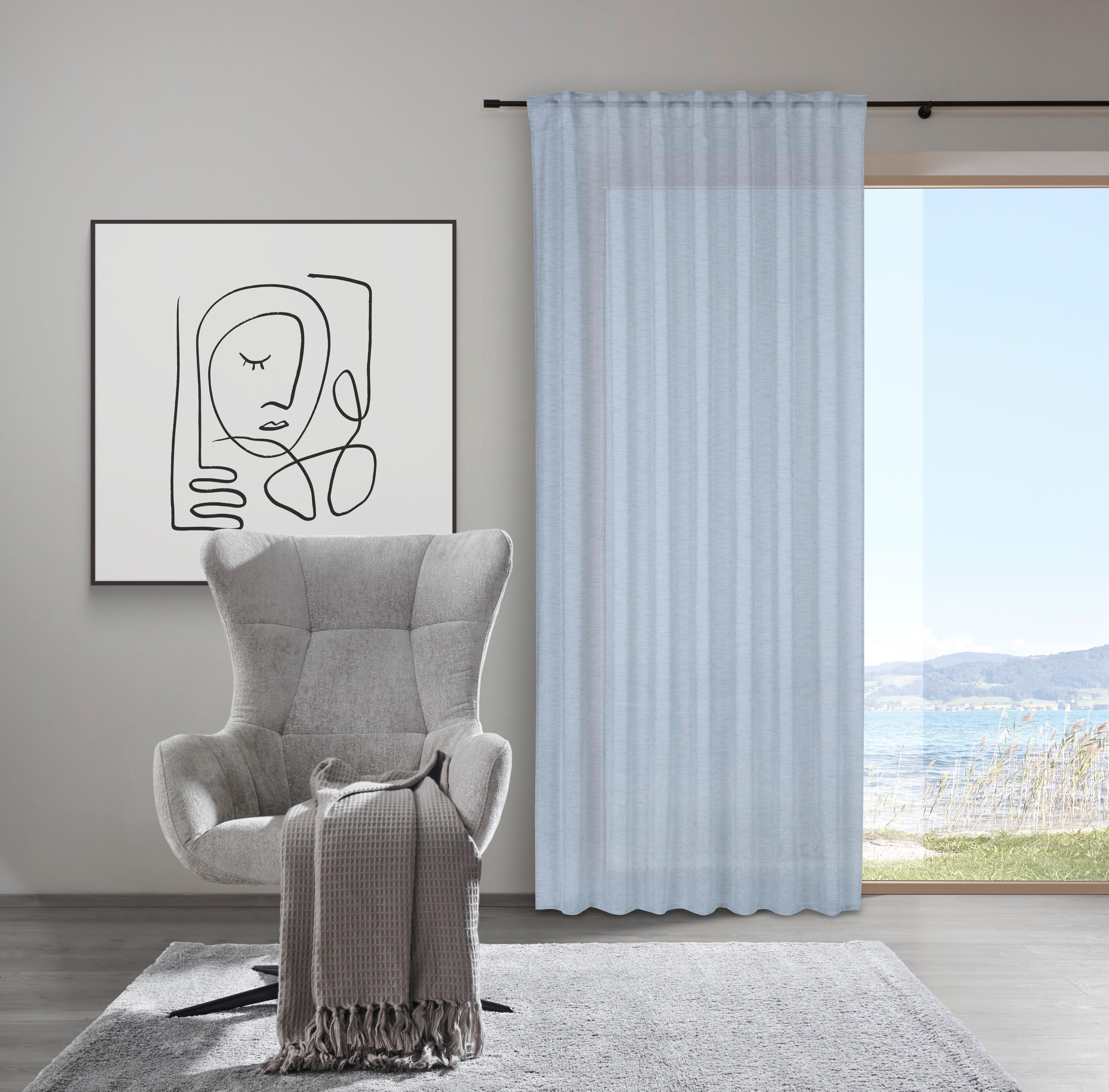 GARDINLÄNGD SIGRID -EXT- - blå, Romantik / Lanthus, textil (140/245cm) - Premium Living