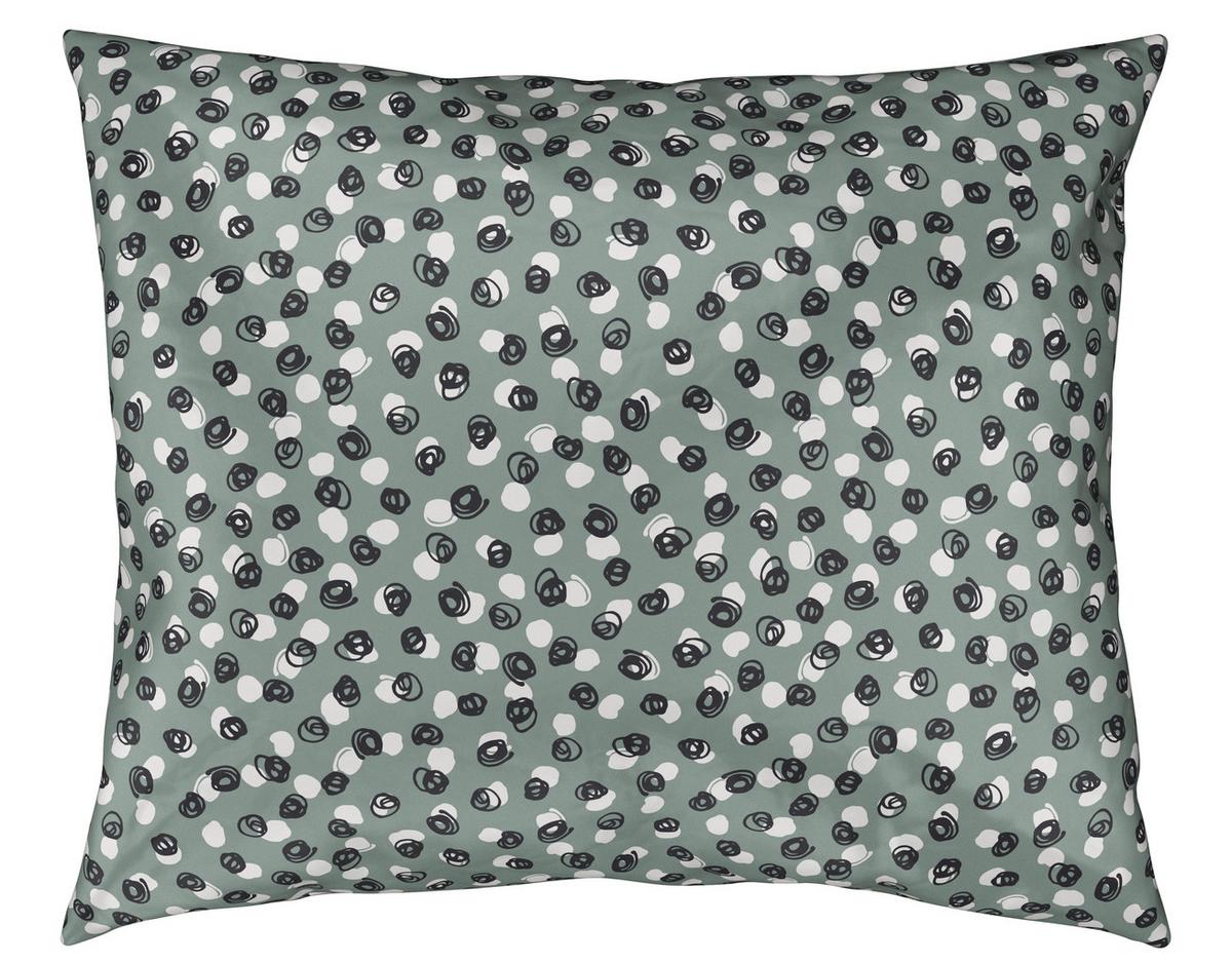 BETTWÄSCHESET DOODLE DOTS - Weiss/Jadegrün, Konventionell, Textil (160/210cm) - Modern Living