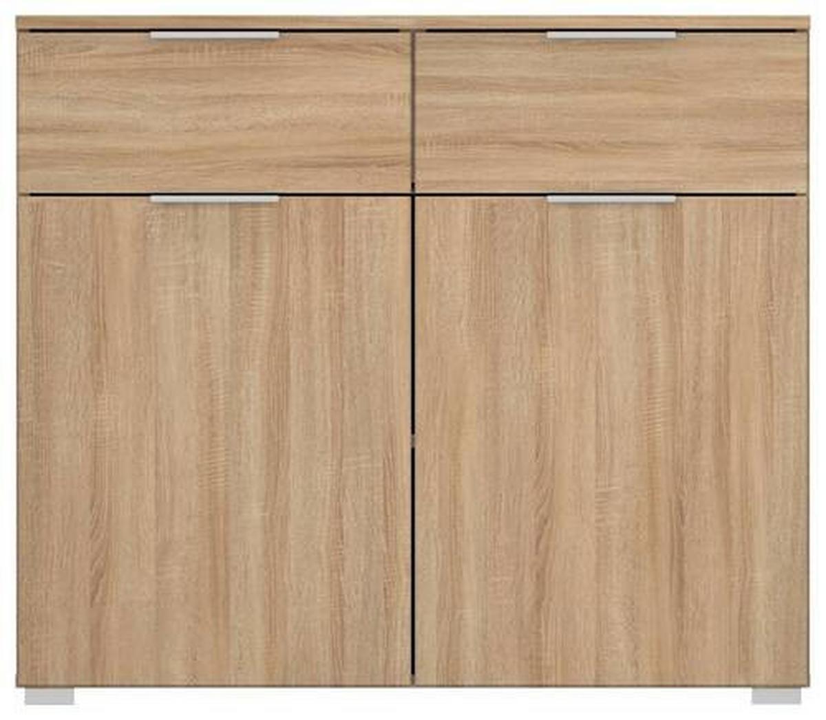 Komoda Alabama - hrast Sonoma/boje aluminija, Moderno, drvni materijal (93/81/42cm) - Modern Living