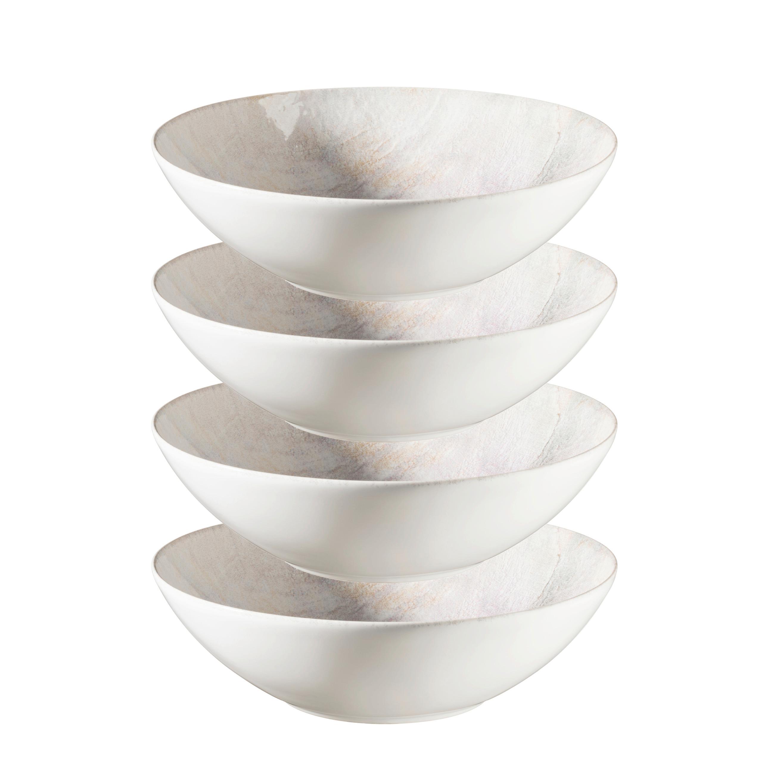 Schüsselset 935631 - Weiss/Lila, Basics, Keramik (23,5/7cm) - Mäser