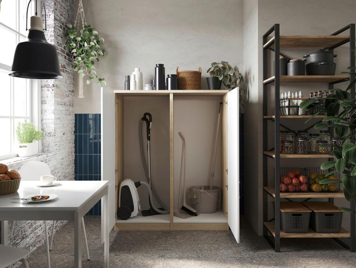 Set Večnamenskih Omar Merle, 2 Kos - barve nerjavečega jekla, Basics, leseni material (120/144,9/60cm) - Respekta