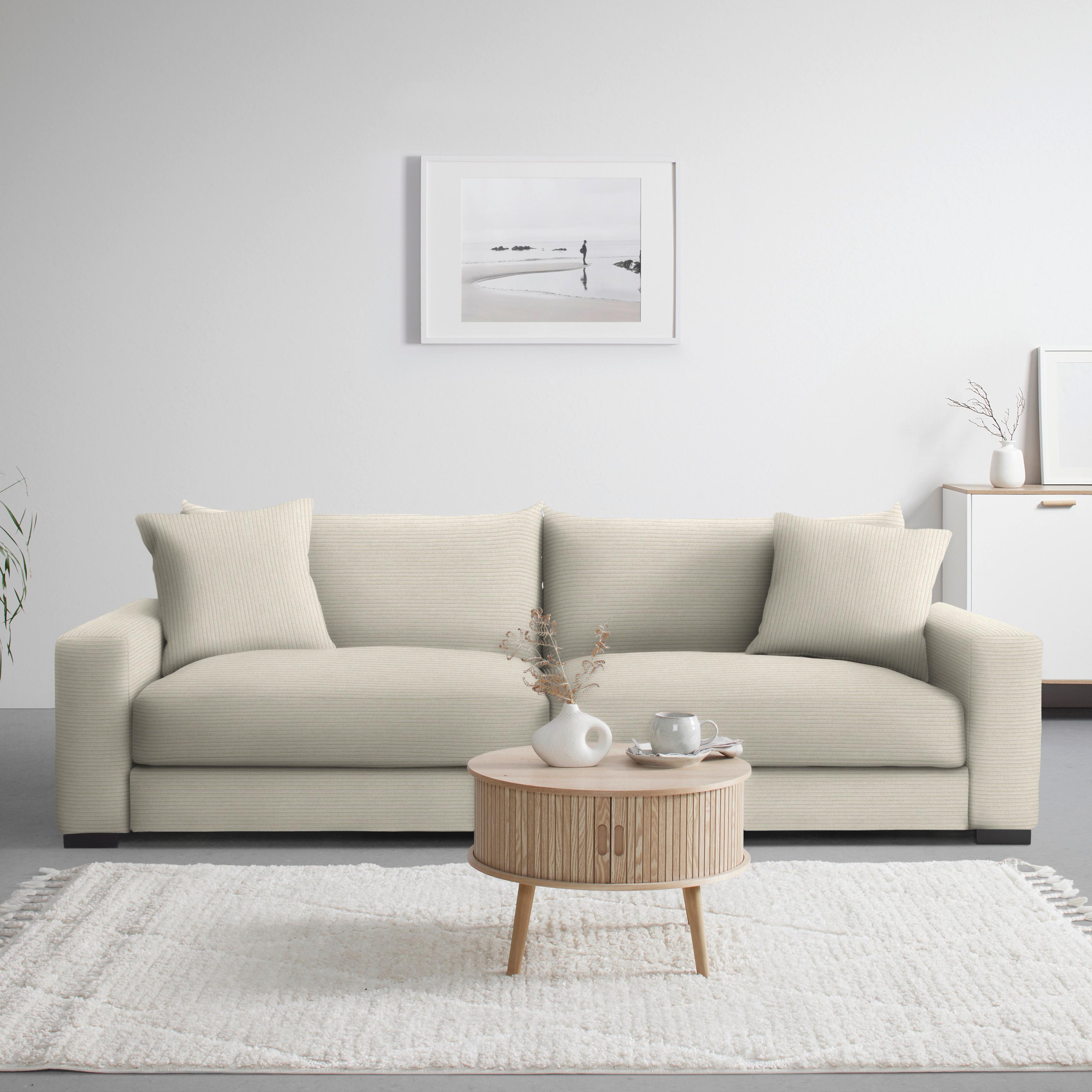 Megasofa Pedro Creme - Creme, MODERN, Holz/Holzwerkstoff (261/83/124cm) - Mömax