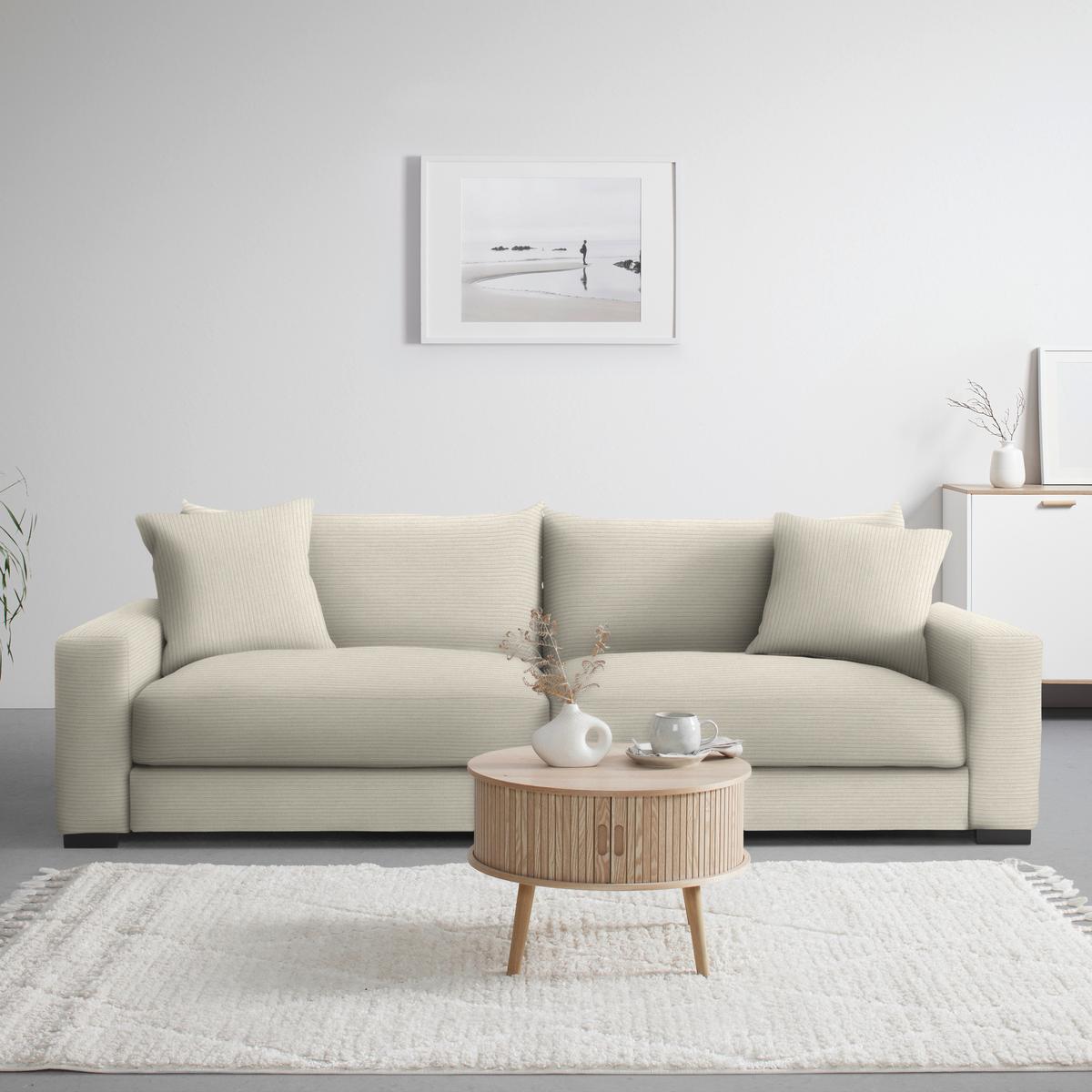 Megasofa Pedro Creme - Creme, MODERN, Holz/Holzwerkstoff (261/83/124cm) - Mömax