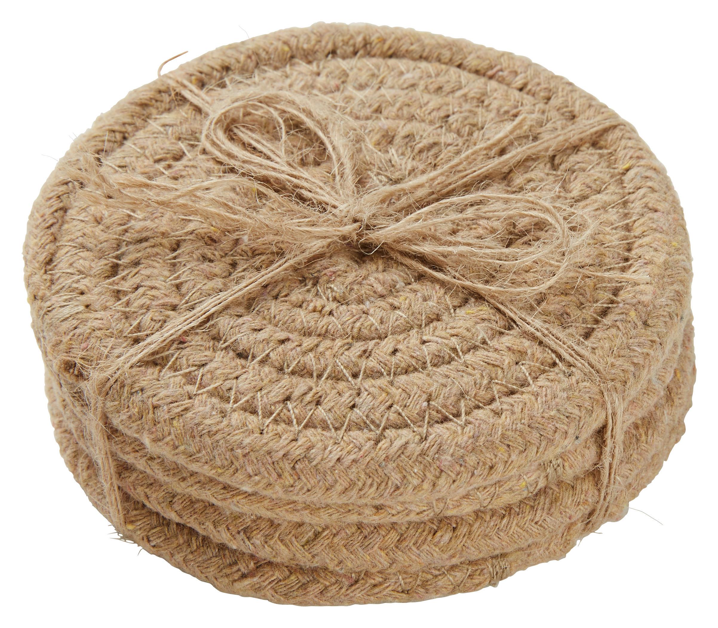 Untersetzerset Jute in Braun - Braun, Naturmaterialien (10.5cm)