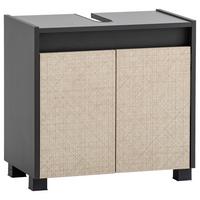 Waschbeckenunterschrank Sander Anthrazit/Beige - Beige/Schwarz, MODERN, Holzwerkstoff/Kunststoff (56,9/54,6/33cm) - MID.YOU