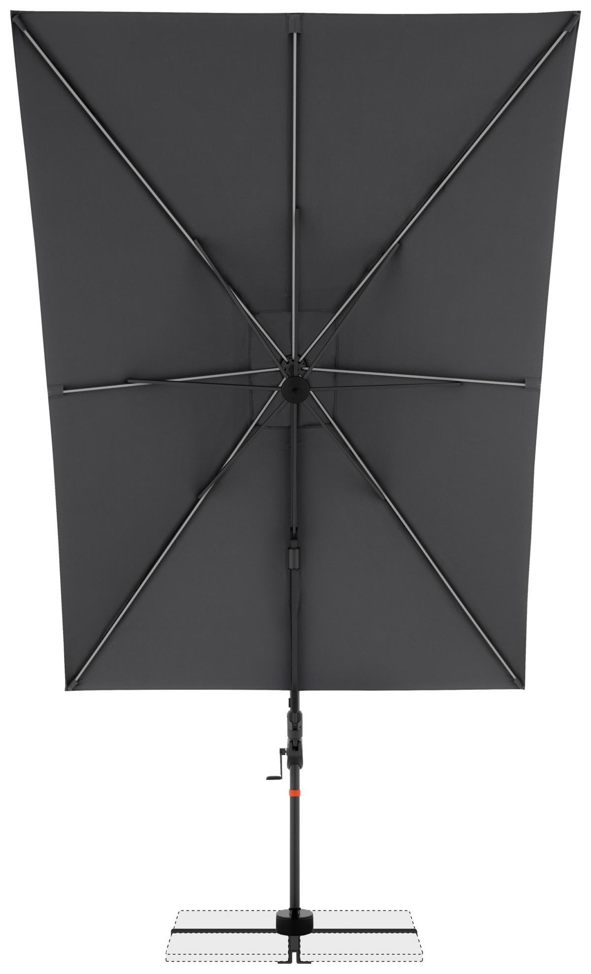 Ampelschirm Myzone LED Anthrazit ca. 300x220cm - Anthrazit, Basics, Textil/Metall (300/220cm) - Doppler