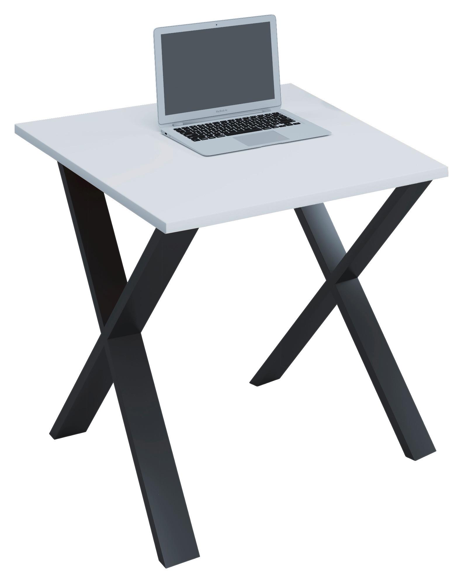 Schreibtisch Lona Weiß/Schwarz - Schwarz/Weiß, MODERN, Holzwerkstoff/Metall (80/80/76cm) - MID.YOU