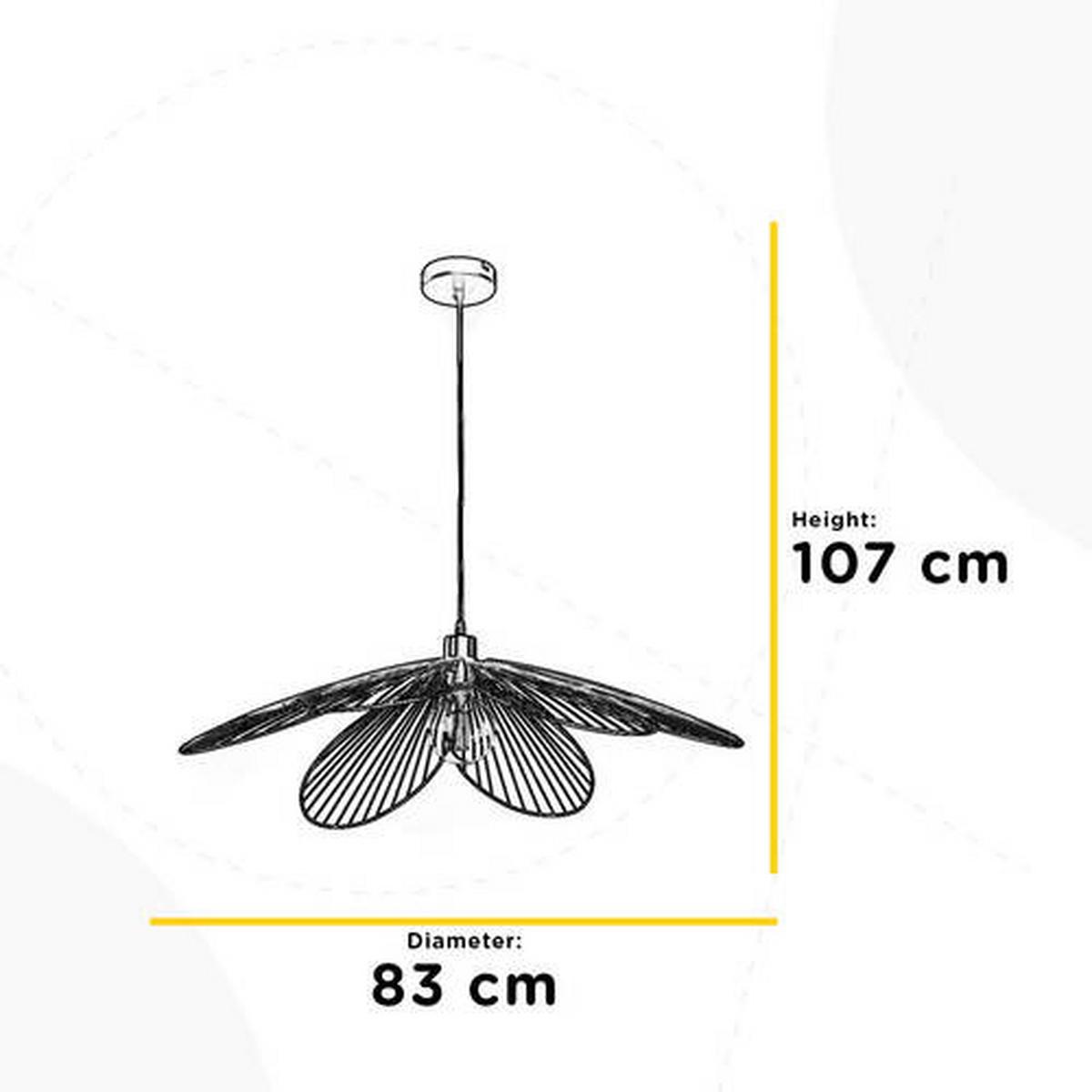 Hängeleuchte Fiore Schwarz max. 22 Watt - Schwarz, Design, Metall (83/107cm)