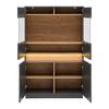 HÖG BYRÅ SAMU -EXKLUSIV- - antracit/ekfärgad, Modern, trämaterial/glas (90/140/35cm) - Mömax