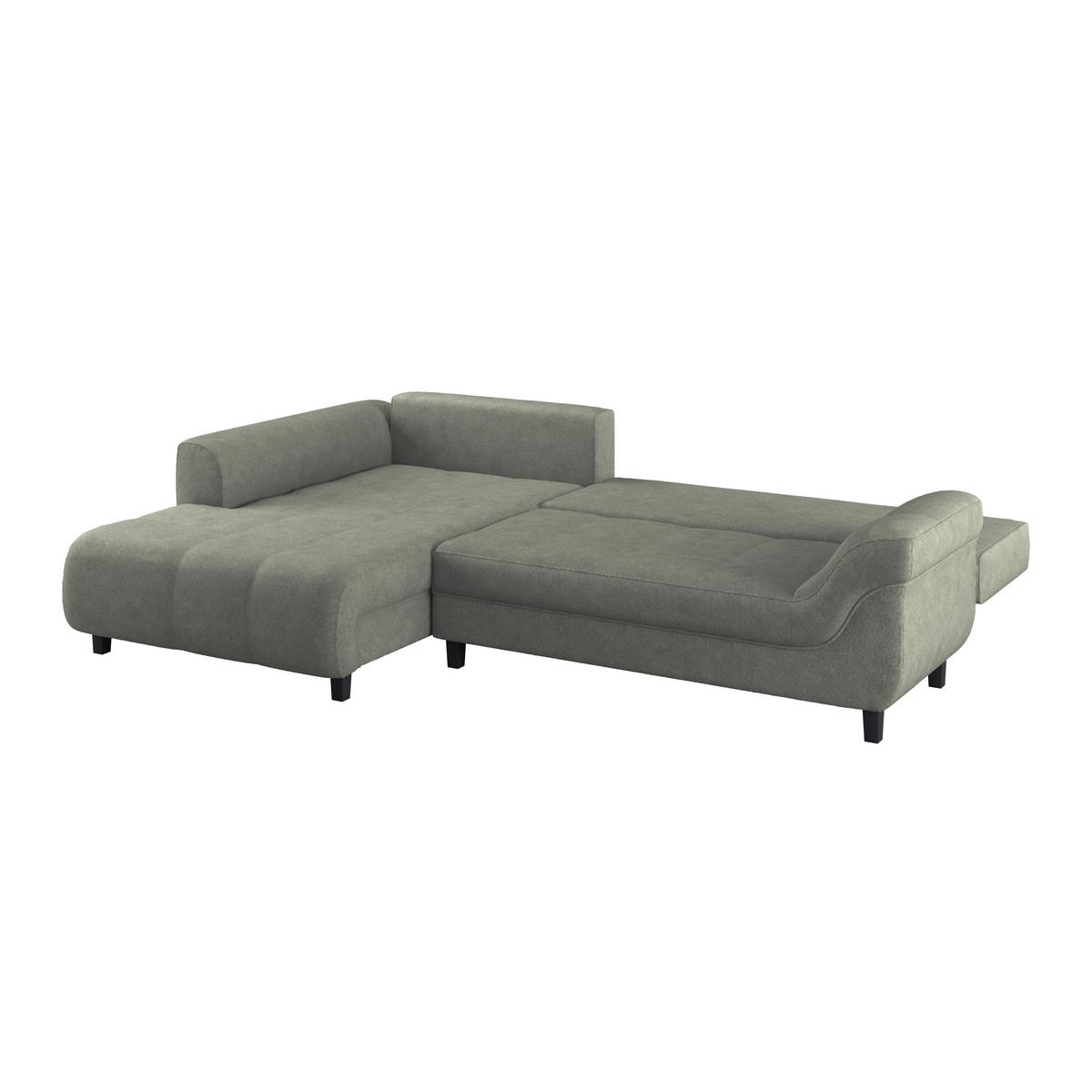 Kutna Garnitura Mendoza - zelena/crna, Design, tekstil/drvo (197/309cm) - Modern Living