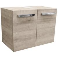 Waschbeckenunterschrank "A-Vero" , grau-eiche - Eichefarben/Silberfarben, MODERN, Holzwerkstoff/Metall (62,5/46/35cm) - MID.YOU