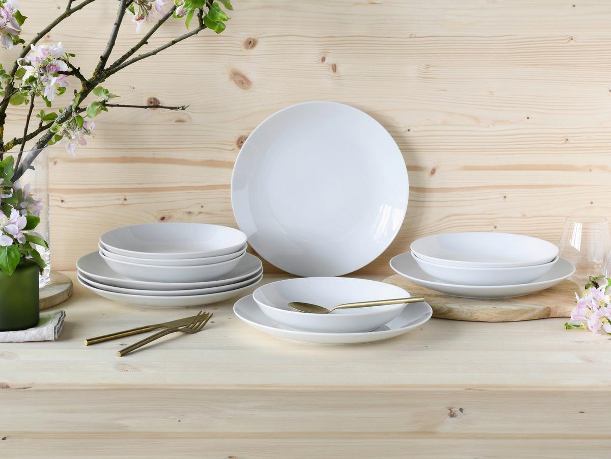 Jedilni Servis Luna, 12-Delni - bela, Basics, keramika - Creatable