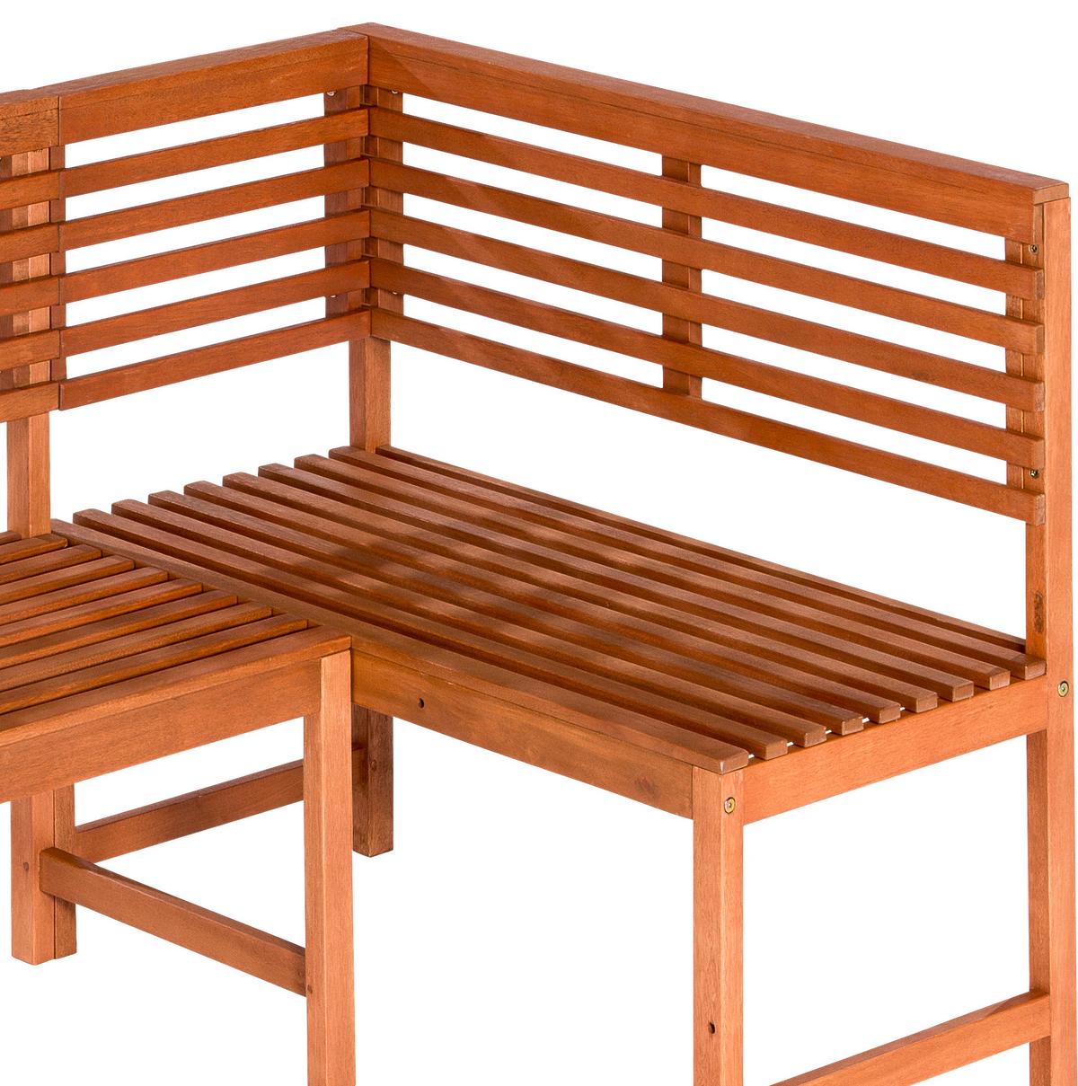 Vrtna Kotna Klop Genf, Masivno - naravne barve, Konvencionalno, les (142/100cm) - Gardenson