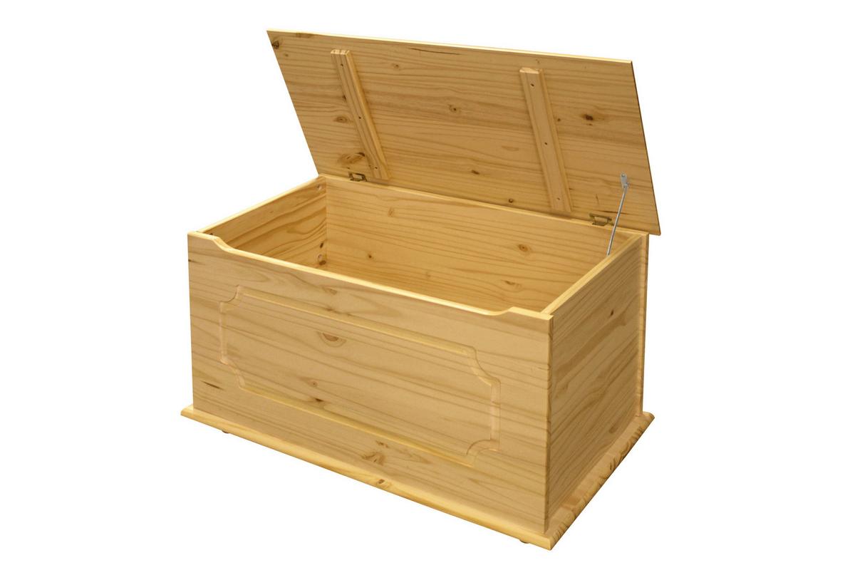 Truhe Echtholz HOLZTRUHE MIT MASSIVER KLAPPE - Naturfarben, Natur, Holz (89/53/47cm) - Livetastic