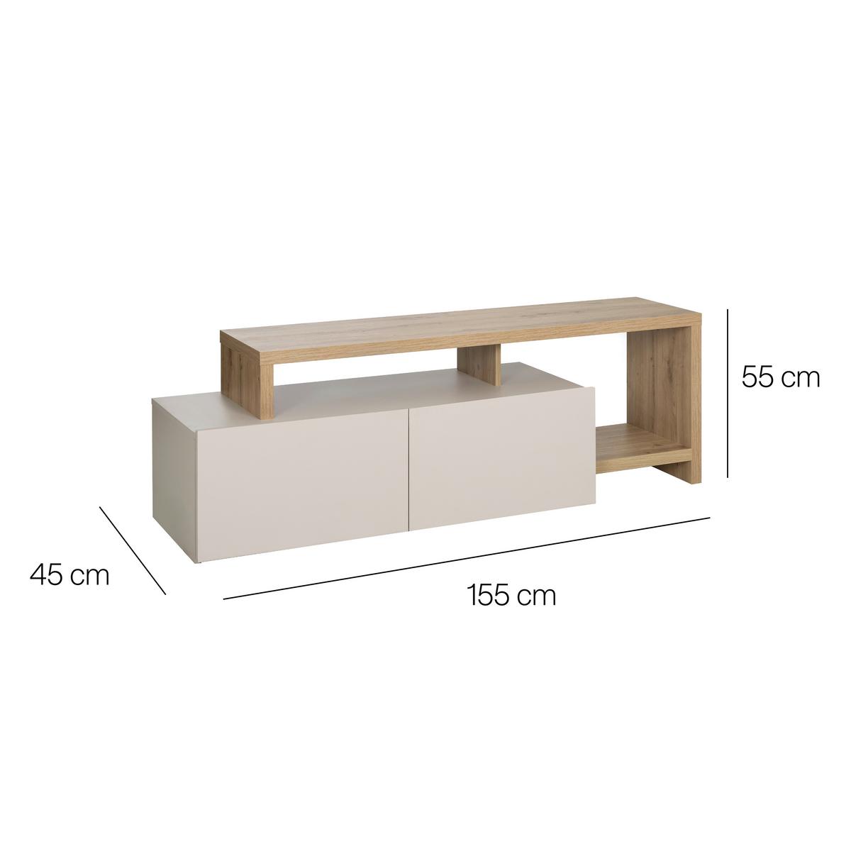 Tv Omarica Craft, Kašmir, Barva Hrasta - kašmir/črna, Basics, leseni material (155/50/45cm) - Livetastic