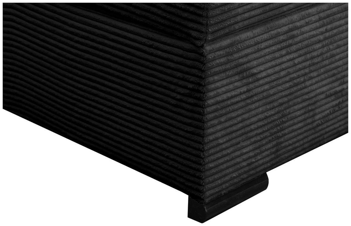 Boxspringbett Malaga ohne Fußteil Schwarz ca. 160x200cm - Silberfarben/Schwarz, KONVENTIONELL, Holz/Holzwerkstoff (160/200cm) - Premium Living
