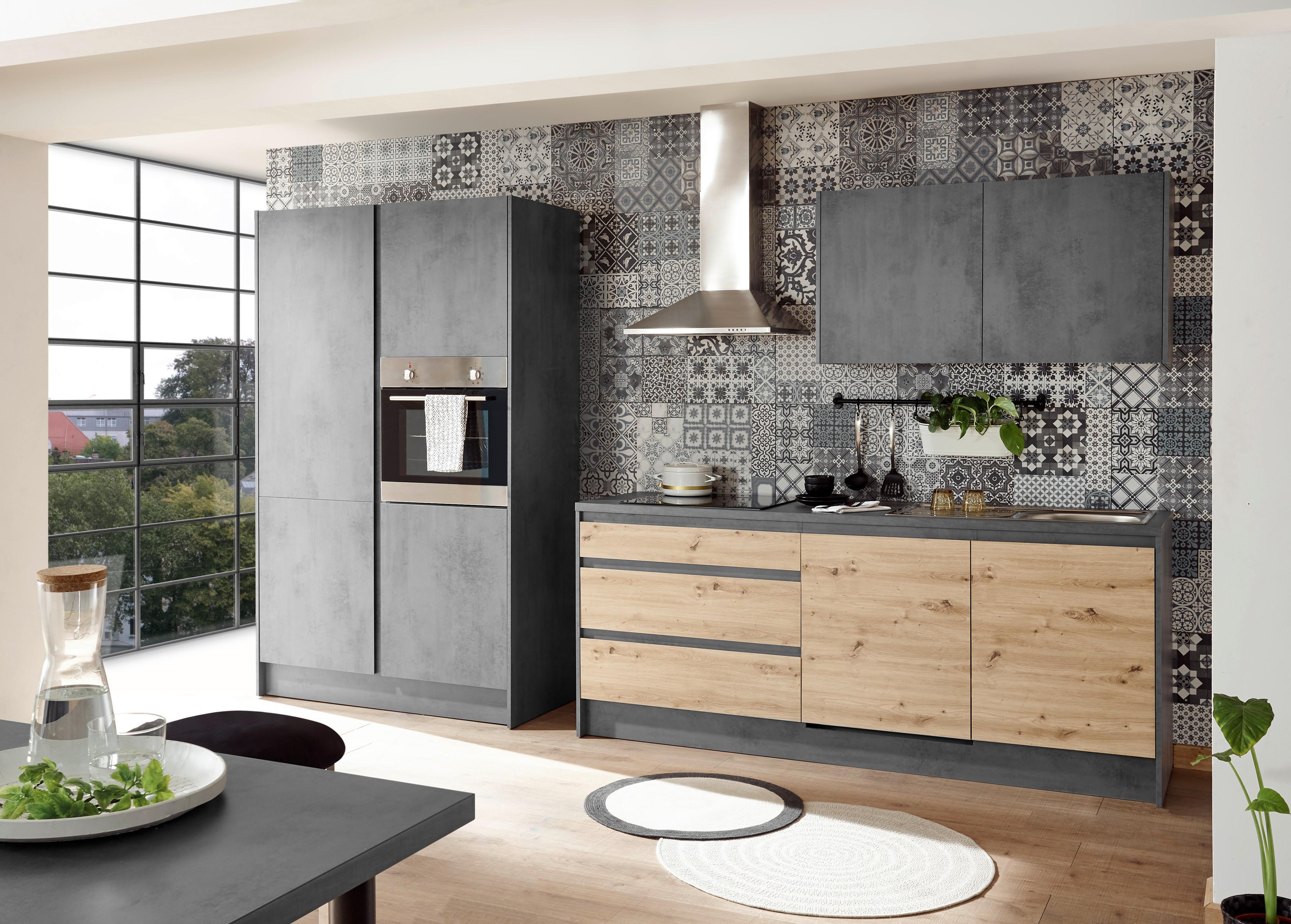Moderen Kuhinjski Blok Brez Aparatov Troja, Antracit - barve hrasta/antracit, Moderno, leseni material (337/211/60cm) - Modern Living