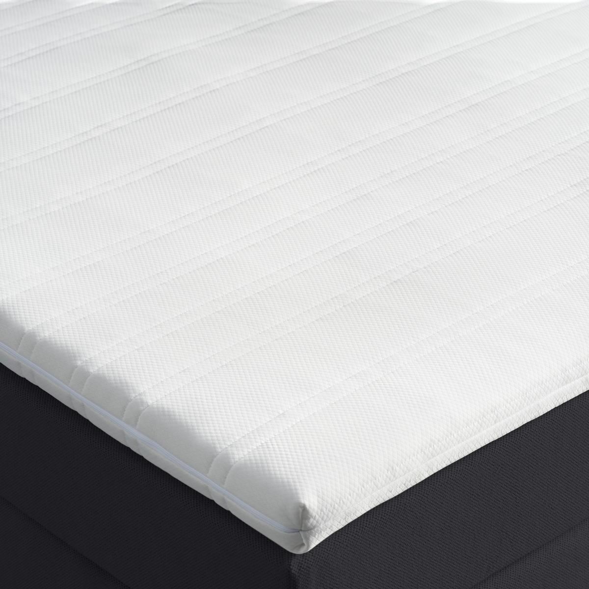 Boxspringbett Papilon Schwarz ca. 180x20cm - Zinkfarben/Schwarz, KONVENTIONELL, Holz/Holzwerkstoff (180/200cm) - Premium Living