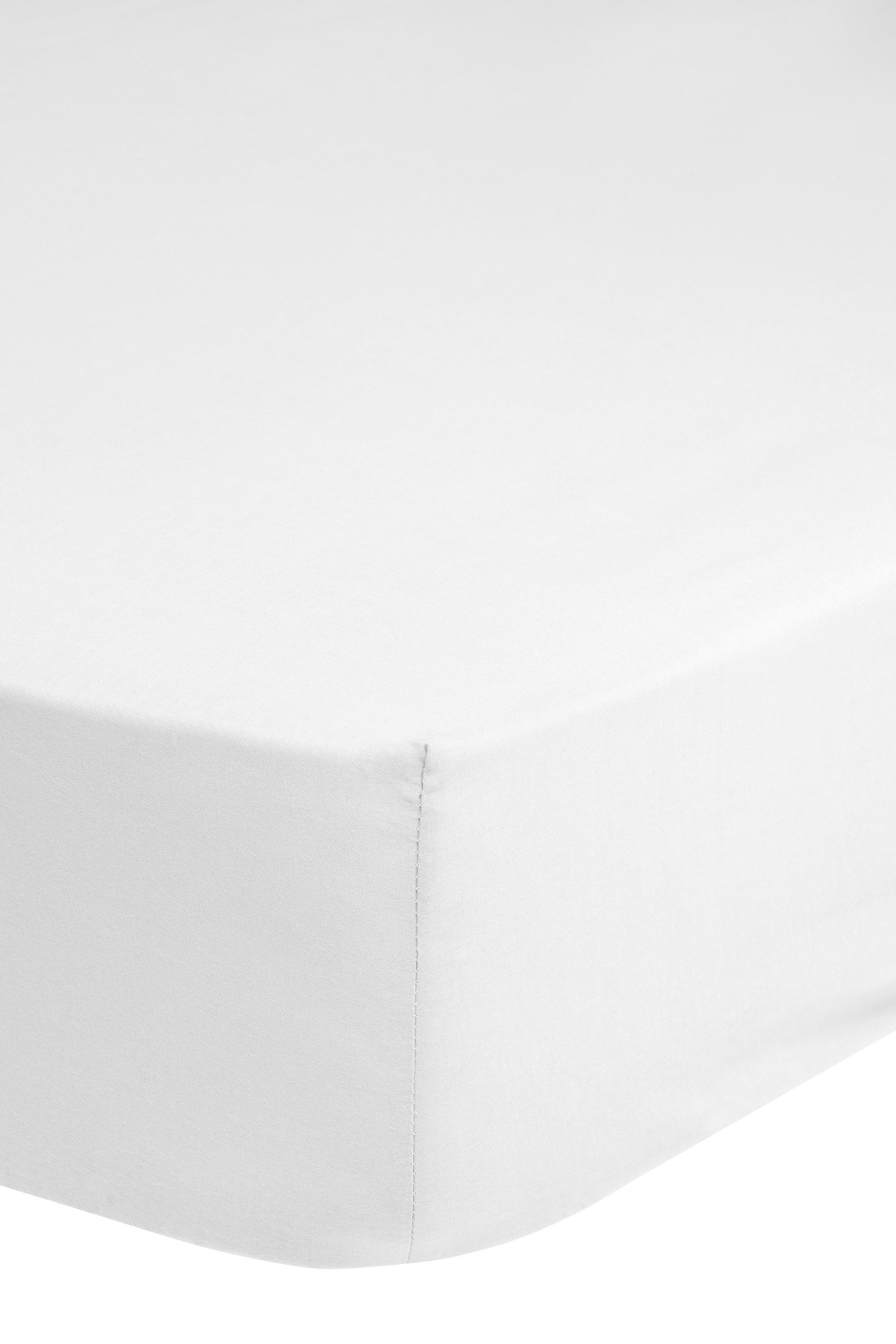 Spannleintuch Satin ca. 90x220cm - Weiß, Basics, Textil (90/220cm) - MID.YOU
