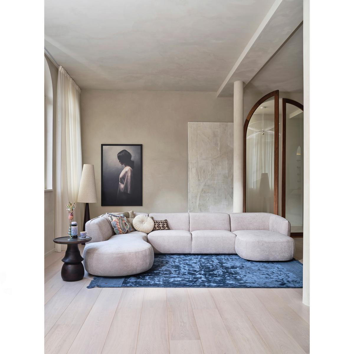 Wohnlandschaft Polly Sandfarben - Sandfarben/Schwarz, Design, Kunststoff/Textil (245/353/150cm) - Livetastic