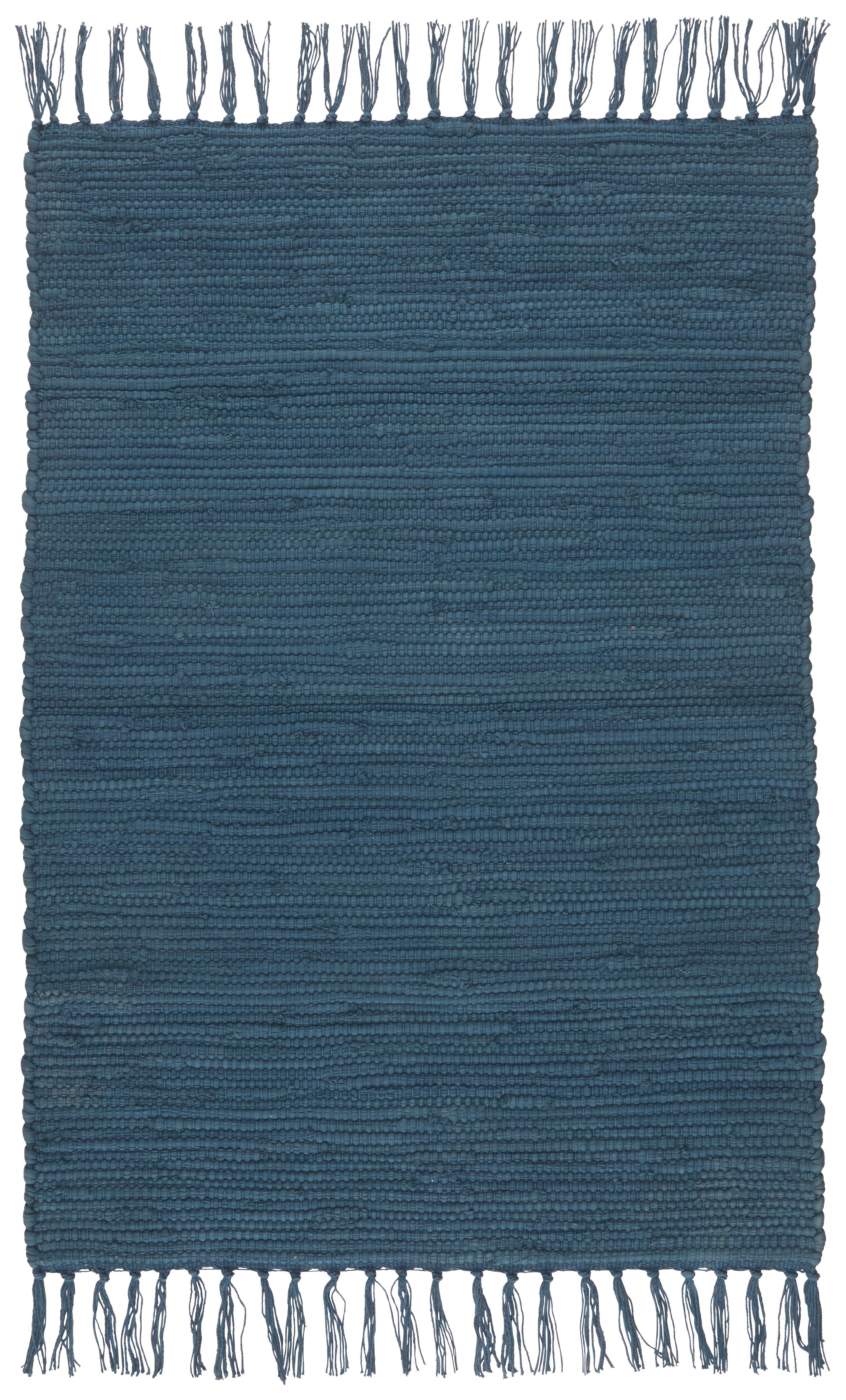 Preproga Iz Krp Julia - temno modra, Romantika, tekstil (70/130cm) - Modern Living
