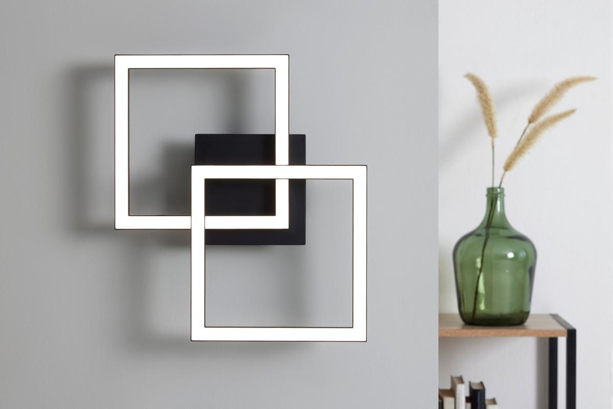 LED-Deckenleuchte Corvin Opal/Schwarz max. 24 Watt - Opal/Schwarz, MODERN, Kunststoff (55,8/39,5/6,7cm) - Mömax