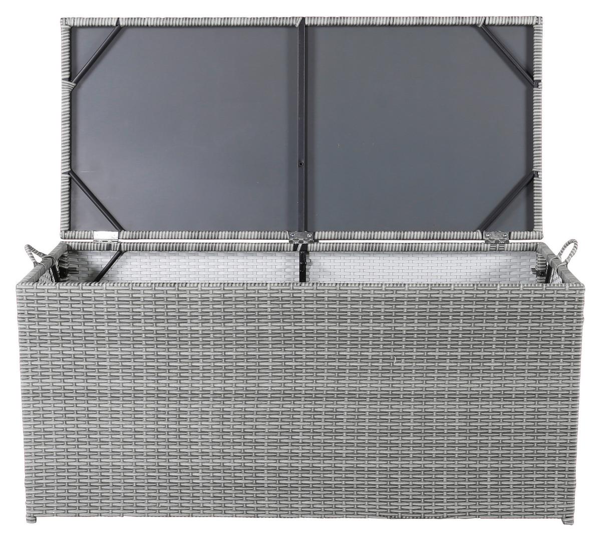 Kissenbox London ca. 130x61x60 cm Grau - Grau, KONVENTIONELL, Kunststoff (130/61/60cm) - Gardenson
