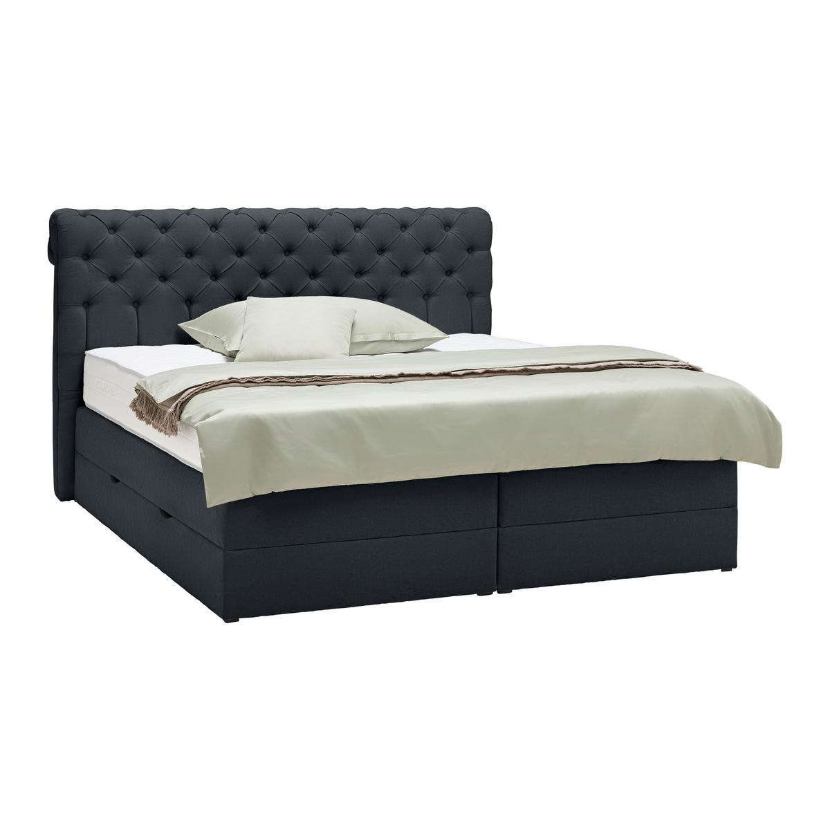 Boxspringbett Belano Schwarz ca. 180x200cm - Schwarz, Konventionell, Holz/Holzwerkstoff (180/200cm) - Premium Living