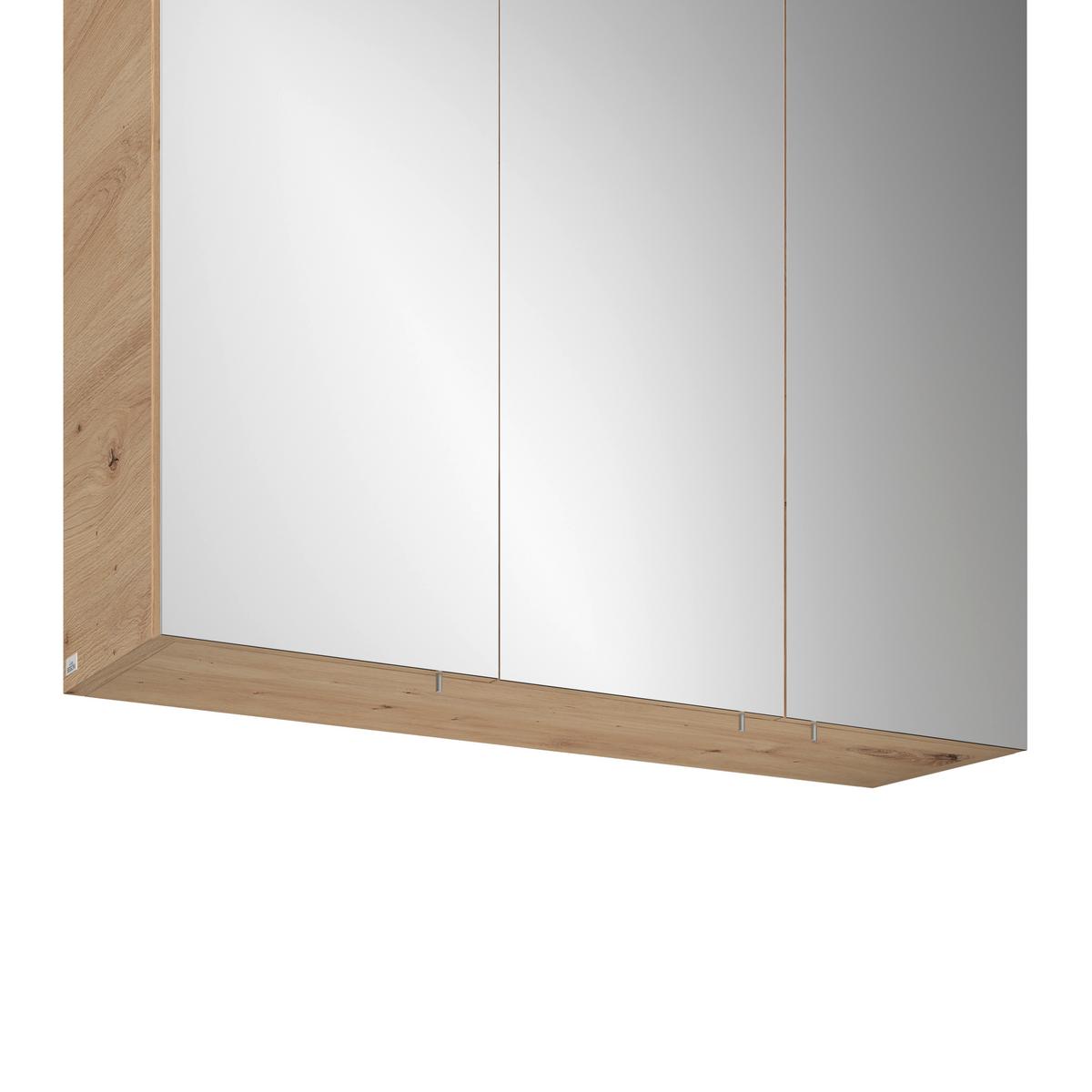 Dulap cu oglindă Avensis - străveziu/culoare lemn stejar, Modern, sticlă/material pe bază de lemn (75/73/20,5cm) - Luca Bessoni