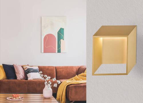 LED-Wandleuchte Quebec Goldfarben max.5,5 Watt - Goldfarben, Design, Kunststoff/Metall (25/9,2/25cm) - Globo