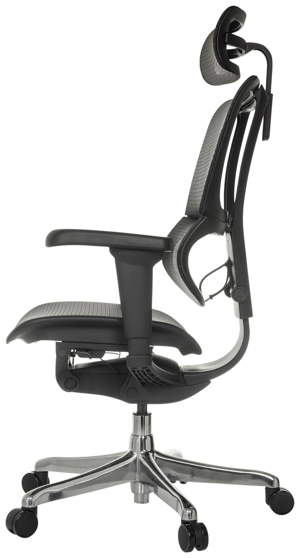 Drehstuhl Ergohuman Slim Ultra Gen 2 Schwarz - Silberfarben/Schwarz, MODERN, Kunststoff/Textil (71/135/75cm) - MID.YOU