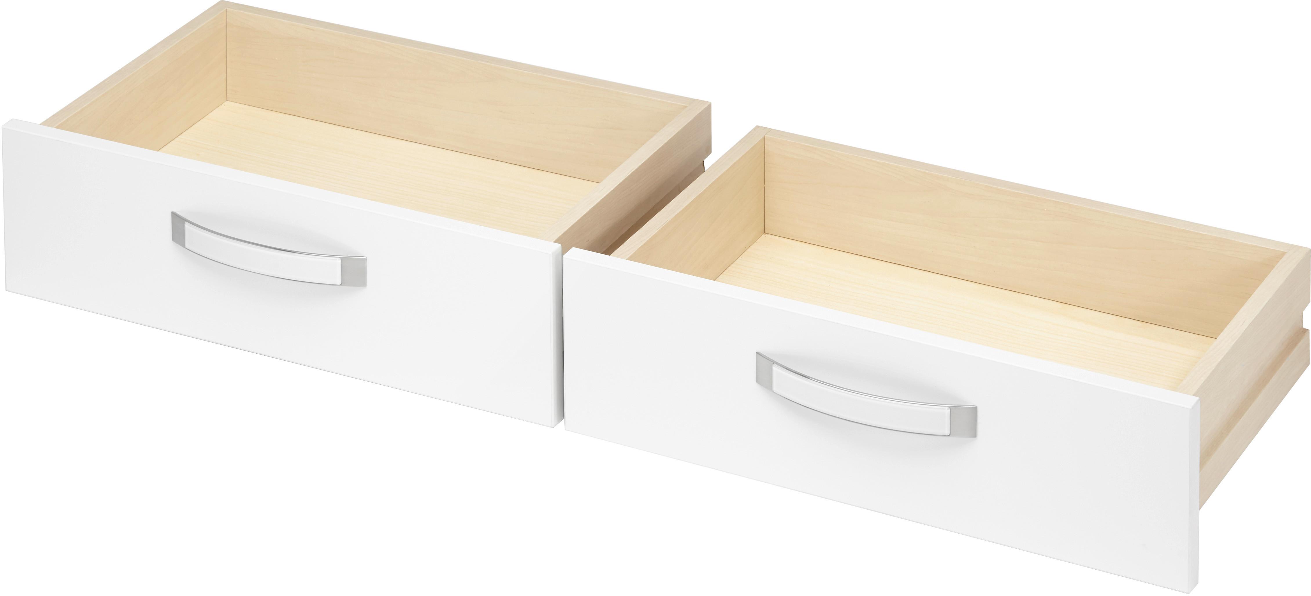 Schubkasteneinsatz in Weiss Hochglanz 2er Set - Weiss, Modern, Holzwerkstoff/Kunststoff (56.6cm) - Premium Living