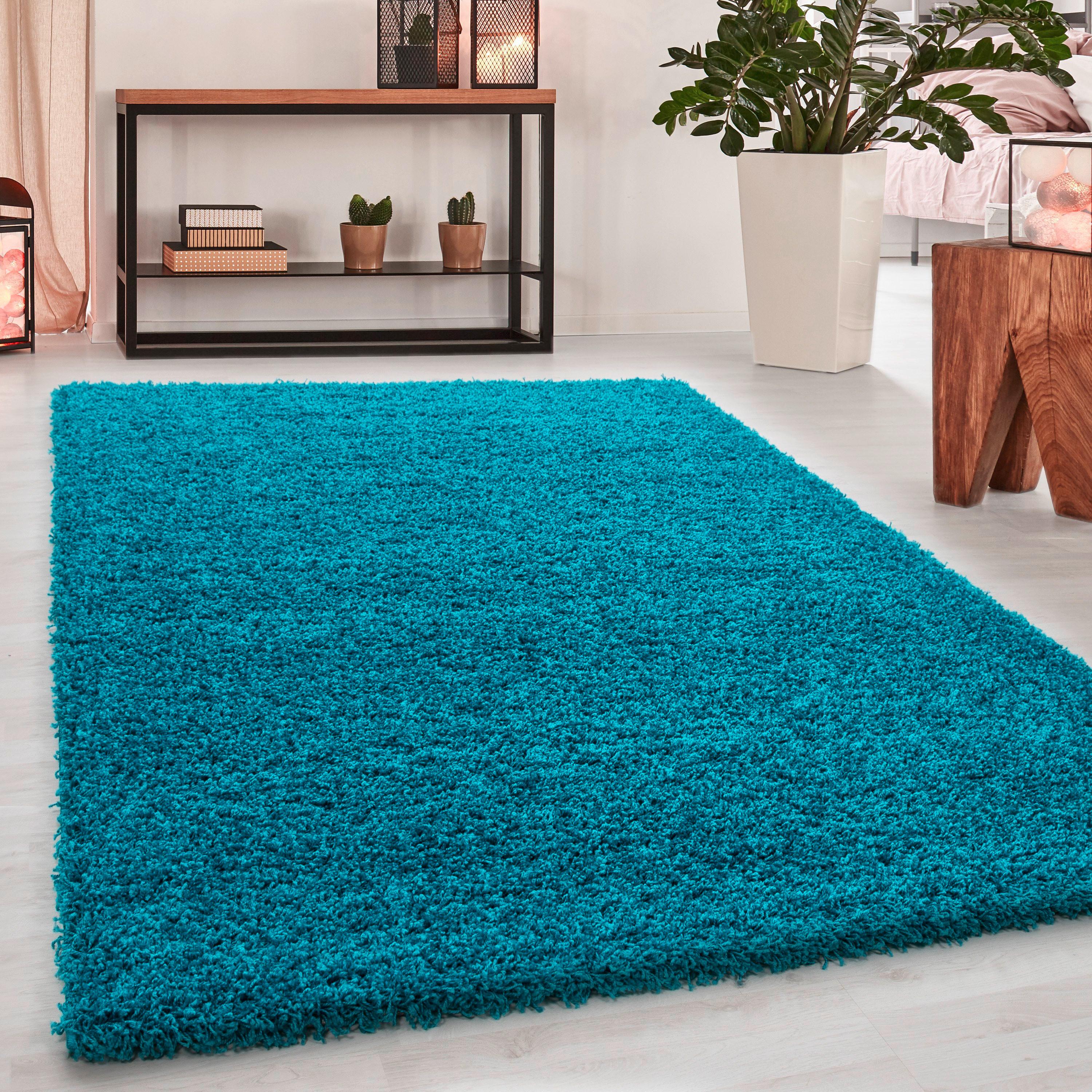 Hochflorteppich Dream Türkis ca. 200x290cm - Türkis, KONVENTIONELL, Textil (200/290cm) - Novel
