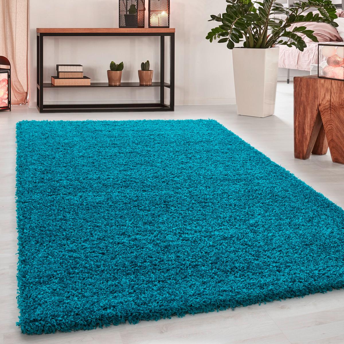 Hochflorteppich Dream Türkis ca. 200x290cm - Türkis, KONVENTIONELL, Textil (200/290cm) - Novel