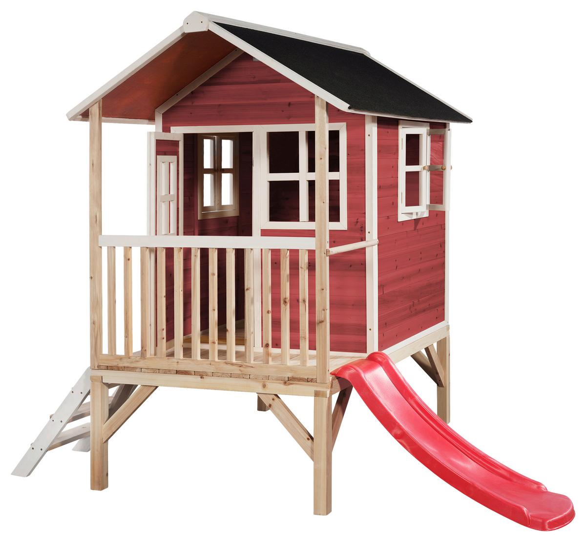 Igralna Hišica Exit Loft 300, Rdeča - rdeča, Konvencionalno, les (369/190/215cm) - EXIT Toys