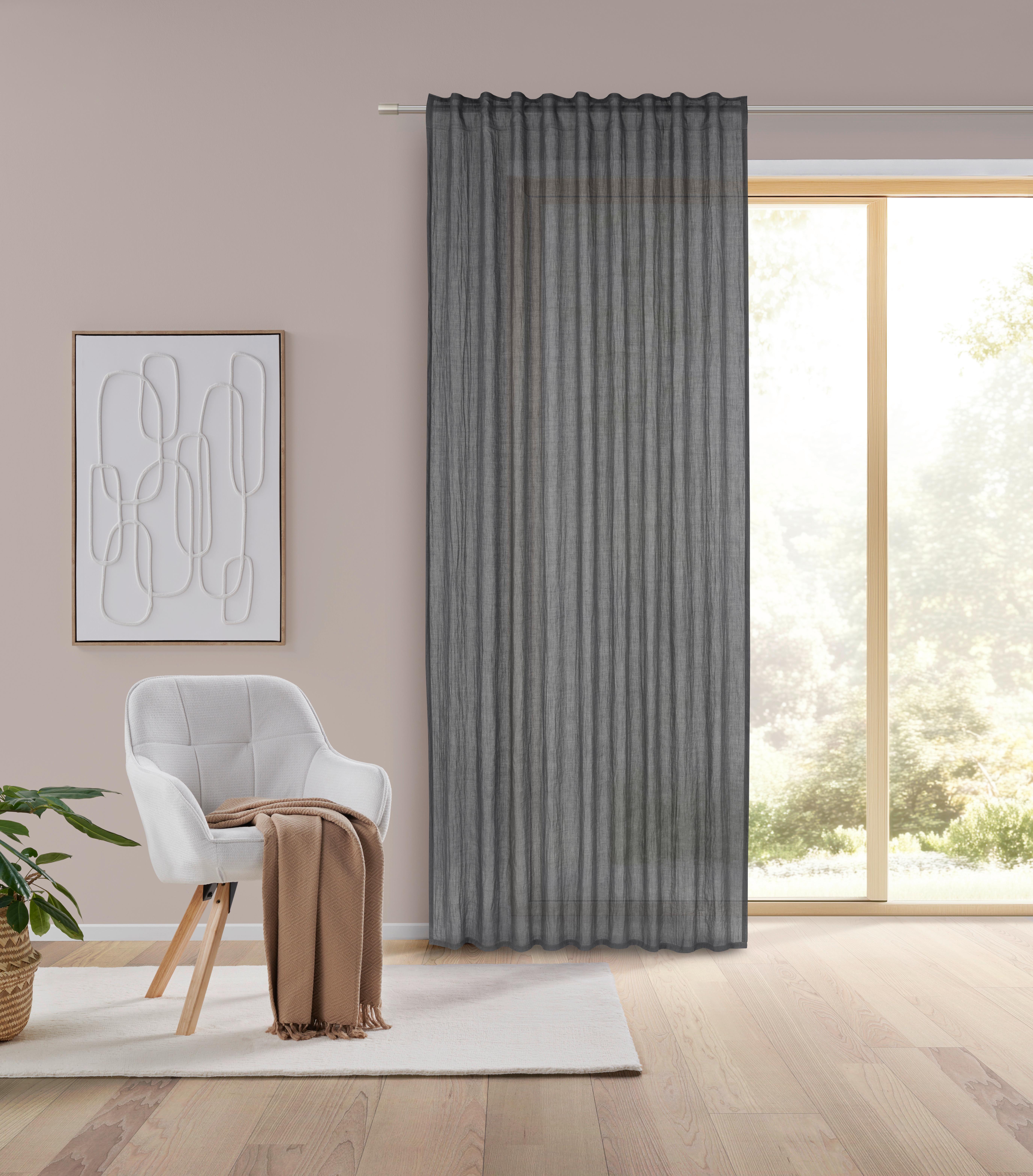 GARDINLÄNGD RAMONA - antracit, Modern, textil (135/245cm) - Modern Living