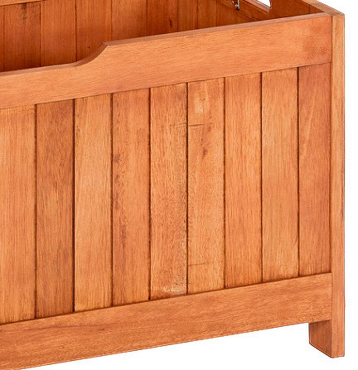 Kissenbox BxHxT: 88x45x45 cm Echtholz - Naturfarben, ROMANTIK / LANDHAUS, Holz (88/45/45cm) - Gardenson